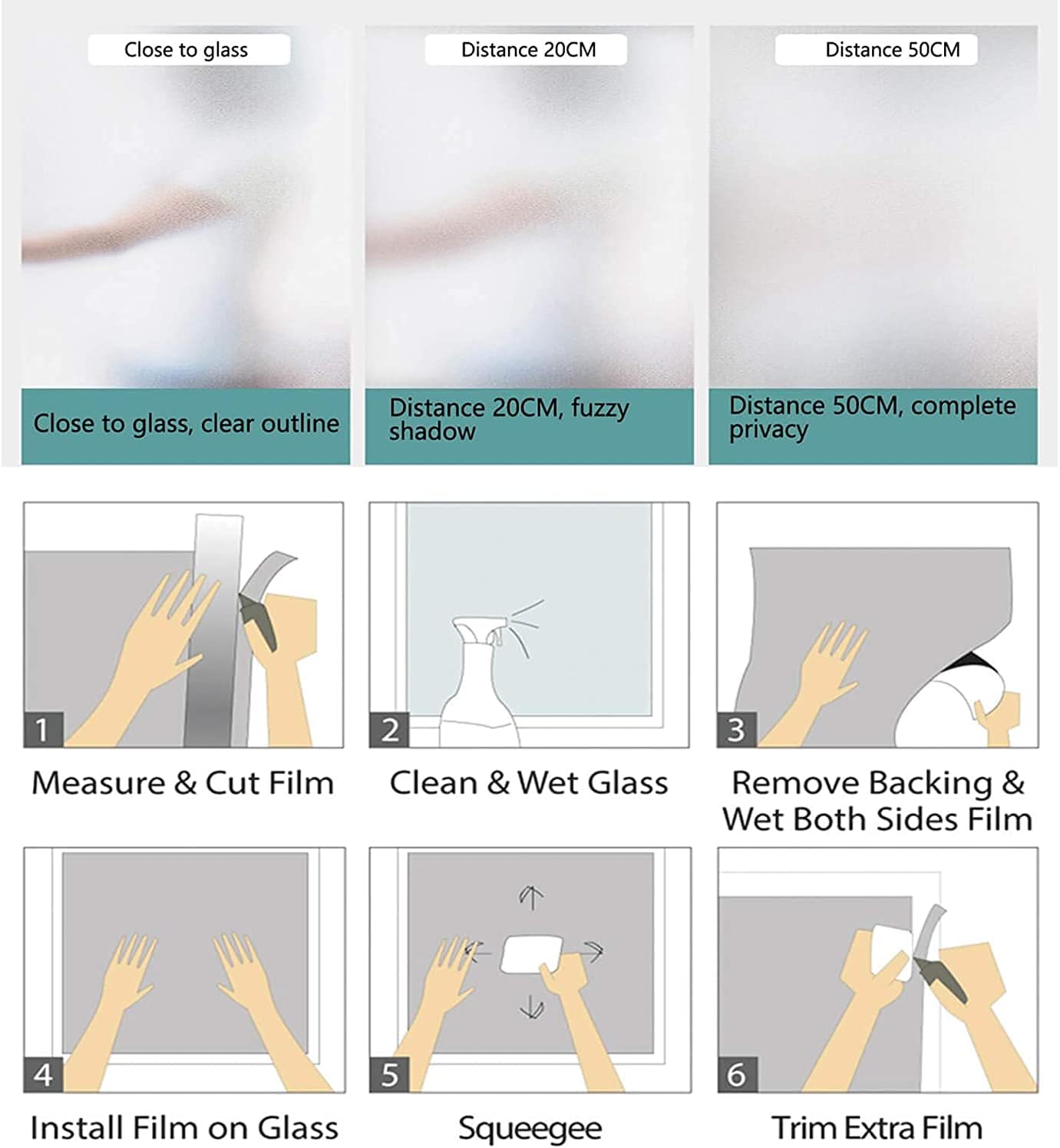 Película decorativa para ventana con texto en inglés “Saying Window”, decoración del hogar, palmeras tropicales hawaianas, diseño de acuarela y