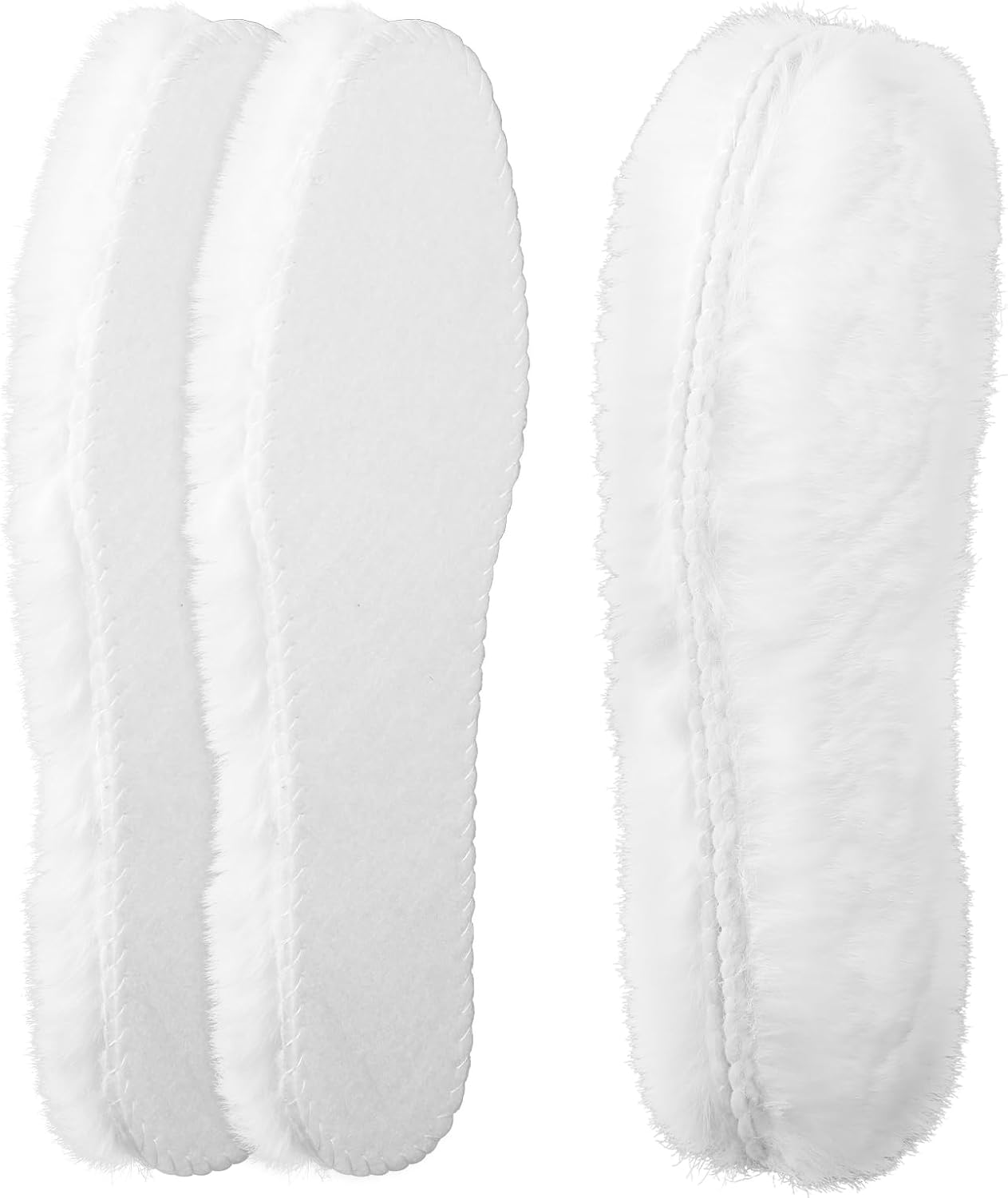 2 pares de plantillas de piel de oveja para mujeres y hombres, plantilla de lana gruesa y cálida, plantillas de zapatos de invierno, plantilla de
