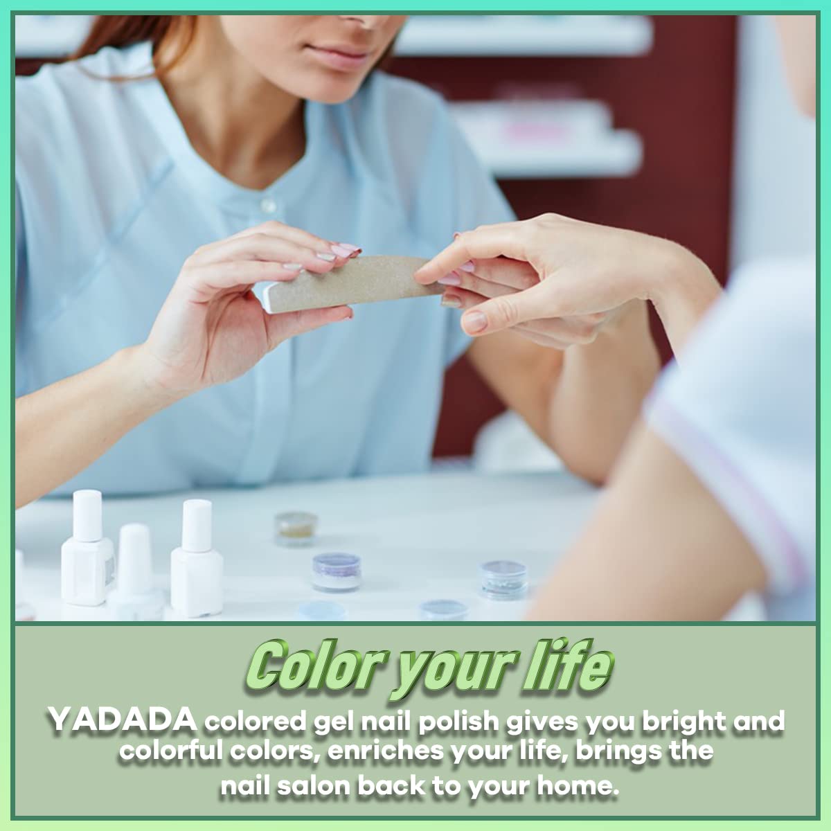 YADADA Esmalte de uñas de gel, esmalte de gel verde oscuro Starlight, esmalte de uñas de gel neutro, colores de otoño, 0.42 onzas líquidas, 0.4fl oz