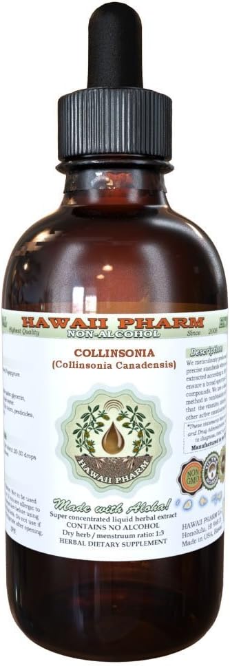 Collinsonia – Extracto líquido sin alcohol, Collinsonia (Collinsonia Canadensis), suplemento herbario de glicerita de raíz seca, 2 onzas