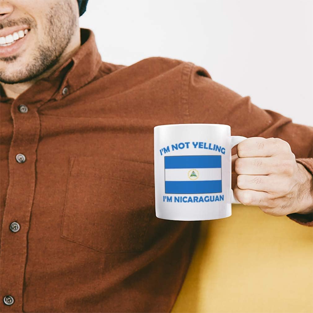 Taza de té de café con texto en inglés “I’M Not Yelling I Am Nicaraguan Nicaraguans Nicaraguans – Taza de té para Navidad, regalo de Hanukkah para