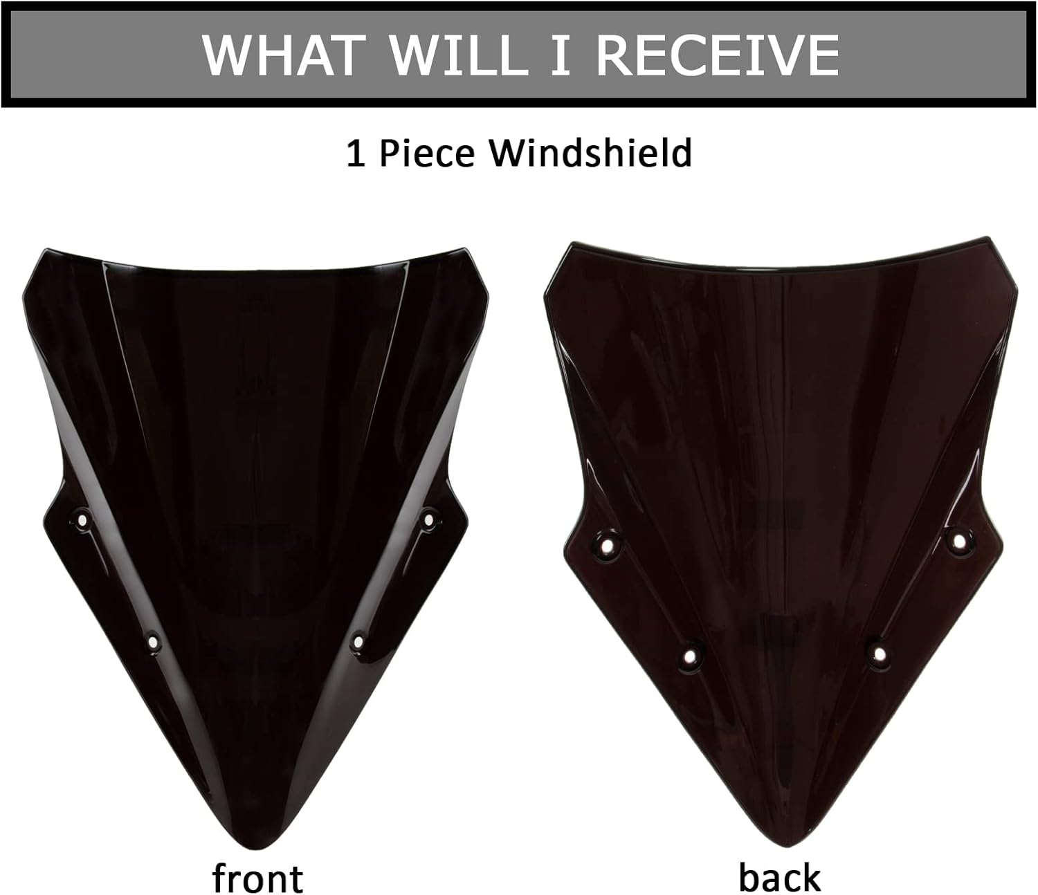 Parabrisas doble burbuja para Ninja 650 ER6F 2017 2018 2019 (negro)