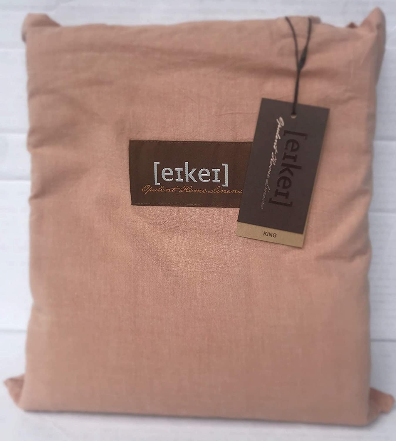 Eikei Juego de funda de edredón de algodón lavado, color sólido, estilo casual, moderno, relajado, tacto suave, aspecto arrugado natural (polvo de