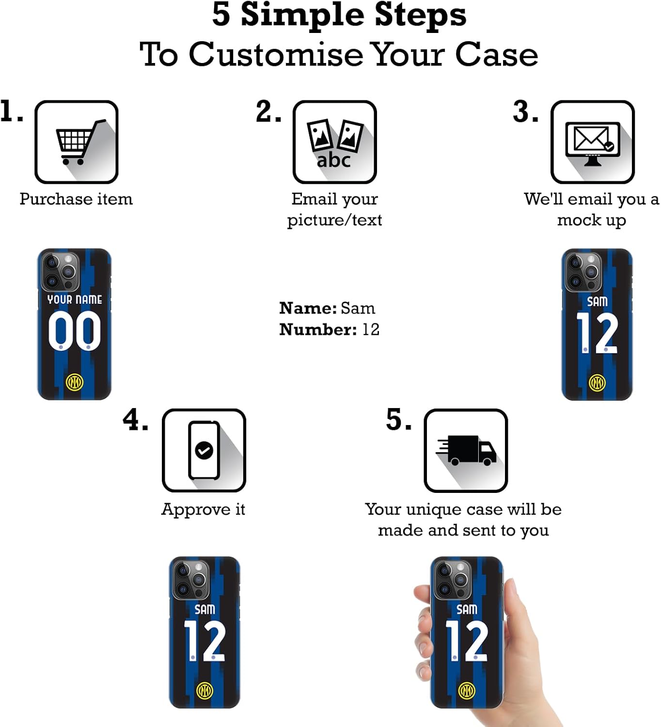Head Case Designs Officially Licensed Custom Customized Personalized Inter Milan Third 202324 Kit Soft Gel Case Compatible with Samsung Galaxy A32