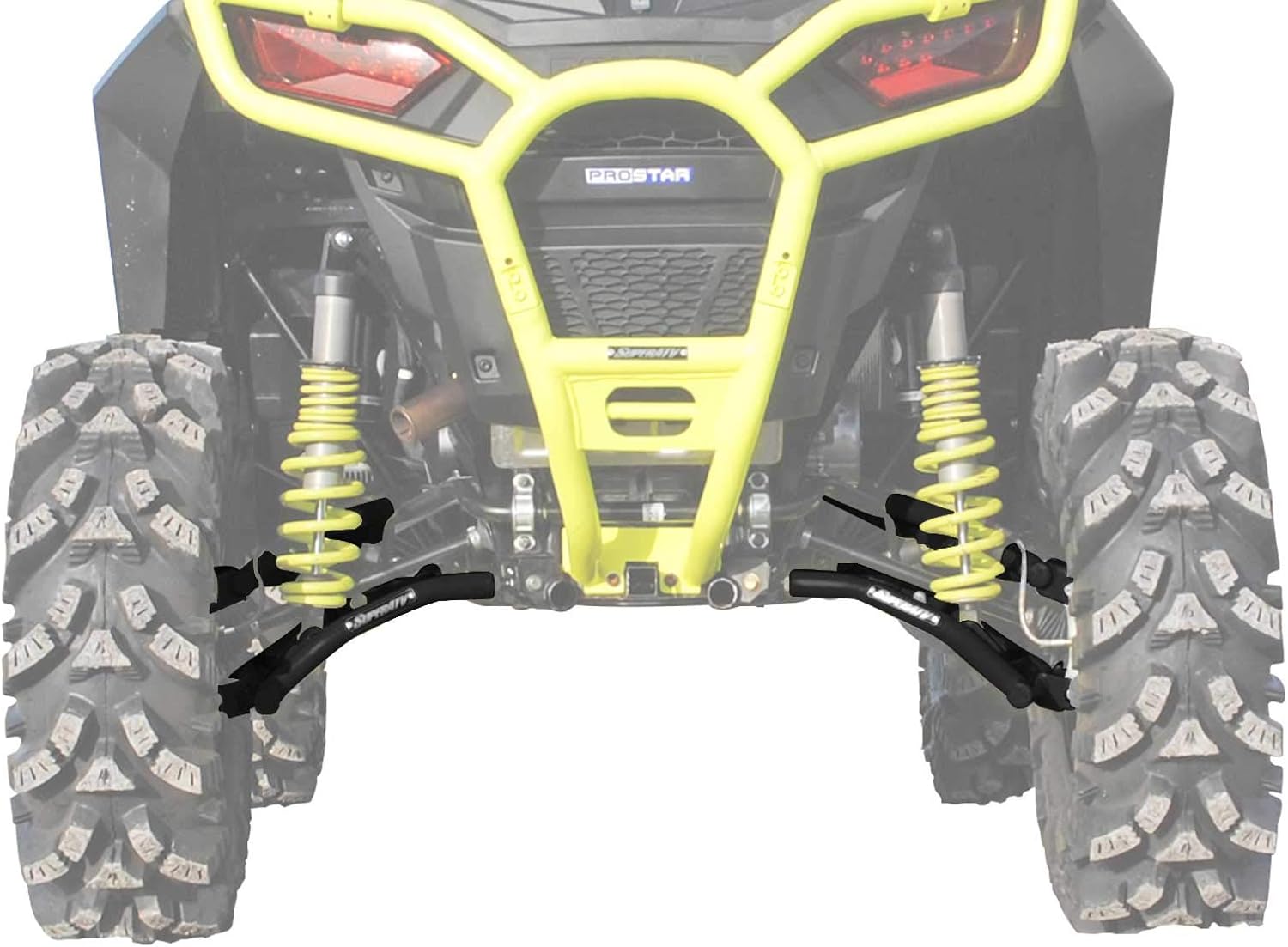 SuperATV Brazos A de desplazamiento trasero de alta holgura para Polaris RZR S 10002019-2020 S4 1000 – Negro