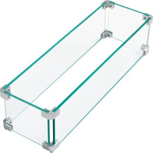 Yaheetech Protector de viento de vidrio para mesa rectangular para hoguera, 23.5 x 7.5 x 6.5 pulgadas, protector de llama de vidrio templado Yaheetech Protector de viento de vidrio para mesa rectangular para hoguera, 23.5 x 7.5 x 6.5 pulgadas, protector de llama de vidrio templado