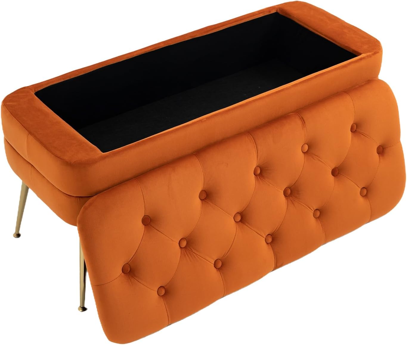 Lofaris Banco de almacenamiento, banco de extremo de dormitorio, taburete suave que puede abrir almacenamiento, conveniente y duradero, otomana