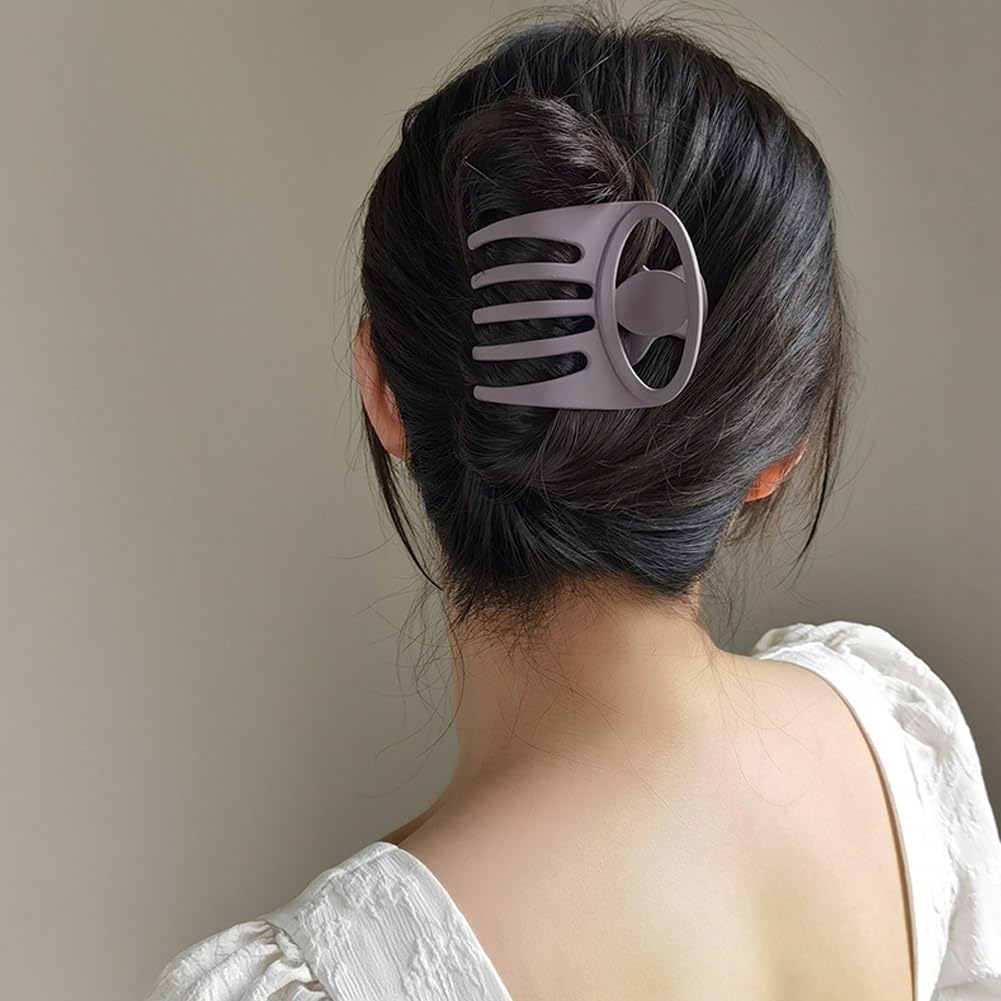 6 pinzas planas de cocodrilo para el cabello, pinzas de pelo curvadas francesas de 2.95 pulgadas, volumen mate, fuerte sujeción de plátano, pinzas