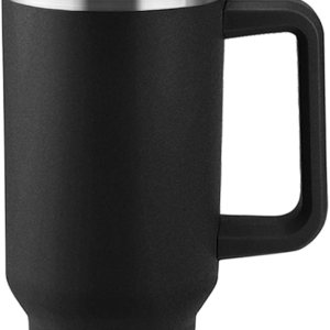 CusCosCes Vaso de 40 onzas con asa y pajilla, taza de viaje de café para regalo, apto para portavasos y aislamiento a largo plazo, color negro CusCosCes Vaso de 40 onzas con asa y pajilla, taza de viaje de café para regalo, apto para portavasos y aislamiento a largo plazo, color negro