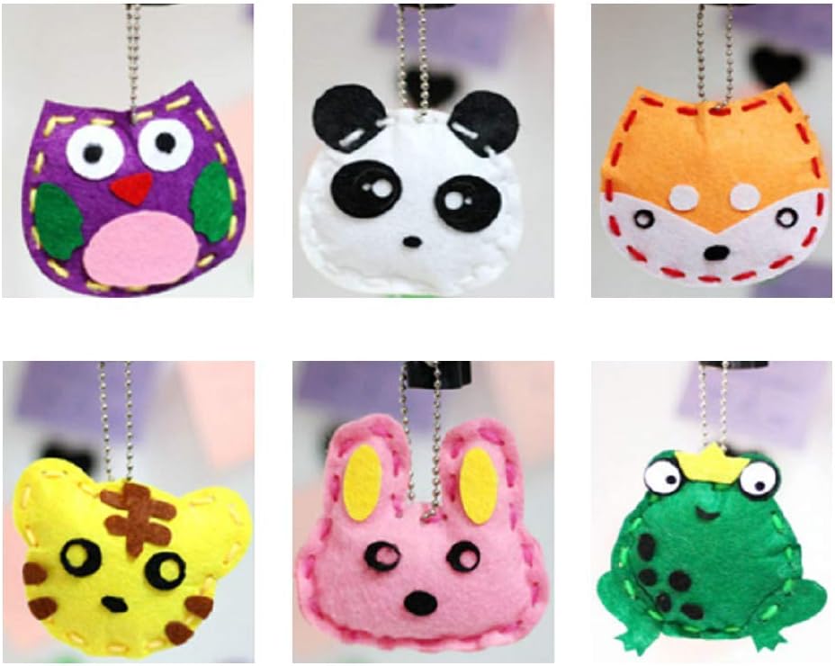 Kit de costura para niños, kit de costura para niños, aprende a coser kits de manualidades, estilo de animales encantadores rana, búho, zorro,