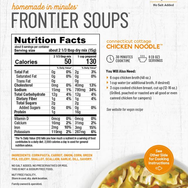 Frontier Soups Homemade In Minutes Connecticut Cottage – Fideos de pollo, 4.25 onzas, paquete de 2