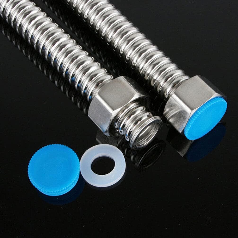 OSALADI 2 unids acero inoxidable corrugado calentador de agua conector manguera de agua flexible línea de suministro de tubería de agua 12 pulgada