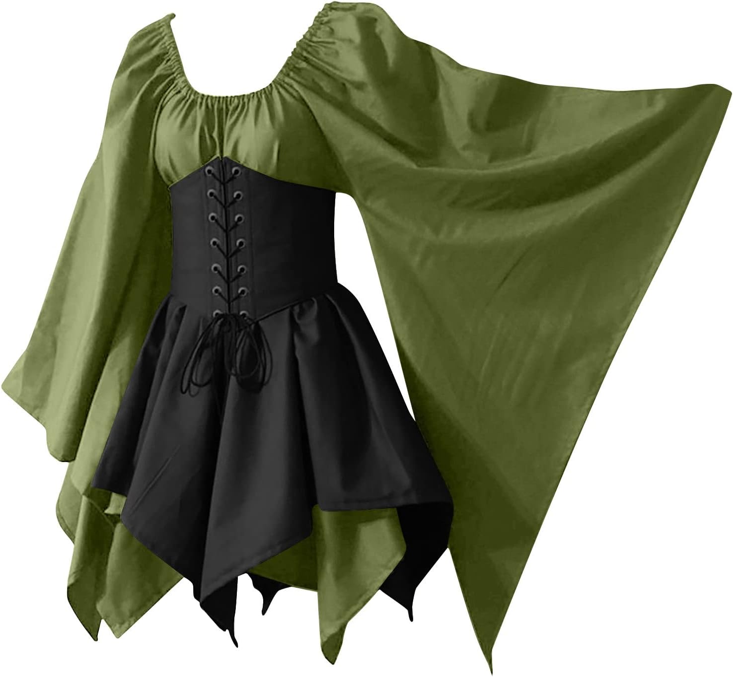 Disfraz medieval renacentista para mujer, Halloween, cosplay, pirata, campesino, vestido victoriano, vintage, bohemio, vestido de boda