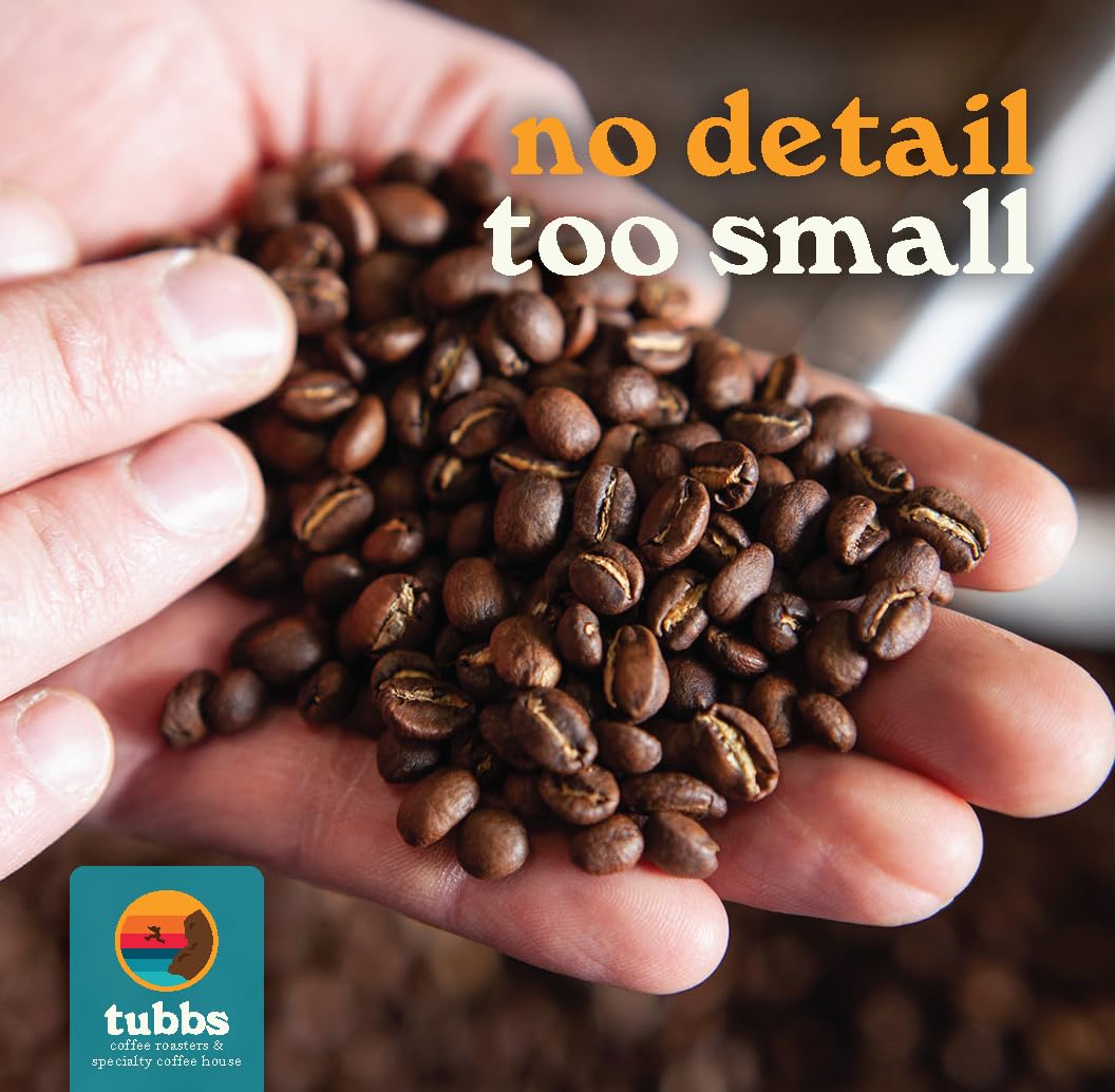 tubbs coffee roasters – Café de grano entero Cannonball tostado oscuro – 12 onzas – 100% lavado, 80% arábica  20% café espresso Robusta – Granos de