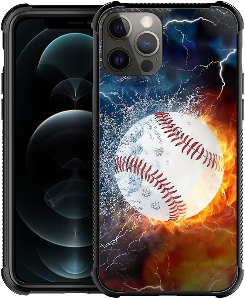 DAIZAG Funda compatible con iPhone 11 Pro Max Ice Fire Baseball Funda de teléfono a prueba de golpes suave TPU para niños y hombres, funda de regalo