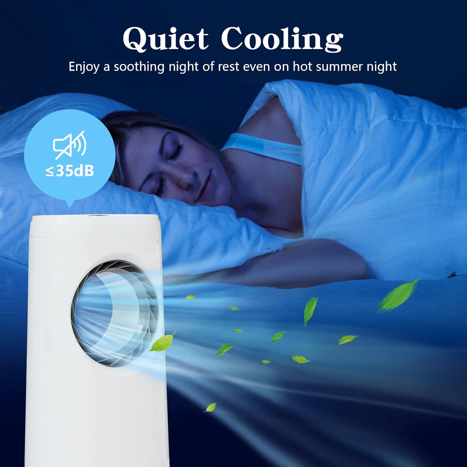 Enfriador de aire evaporativo, aire acondicionado portátil, enfriamiento instantáneo y humidificación con temporizador de 7.5 horas, 3 velocidades y