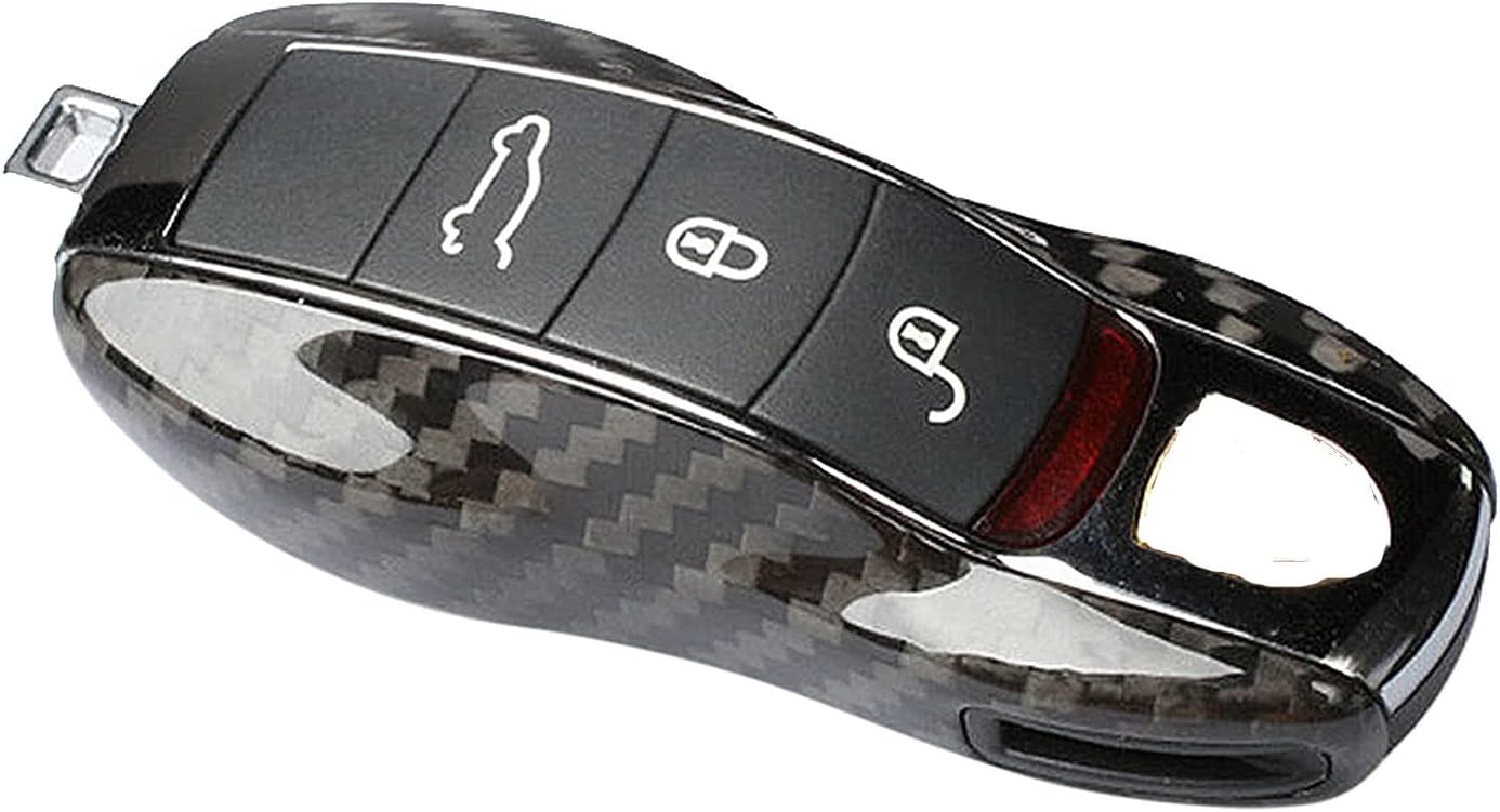 Funda para llavero de fibra de carbono genuina para Porsche 718 911 Carrera 918 Spyder Boxster 981 Cayenne 92A Cayman 981 para Macan para Panamera
