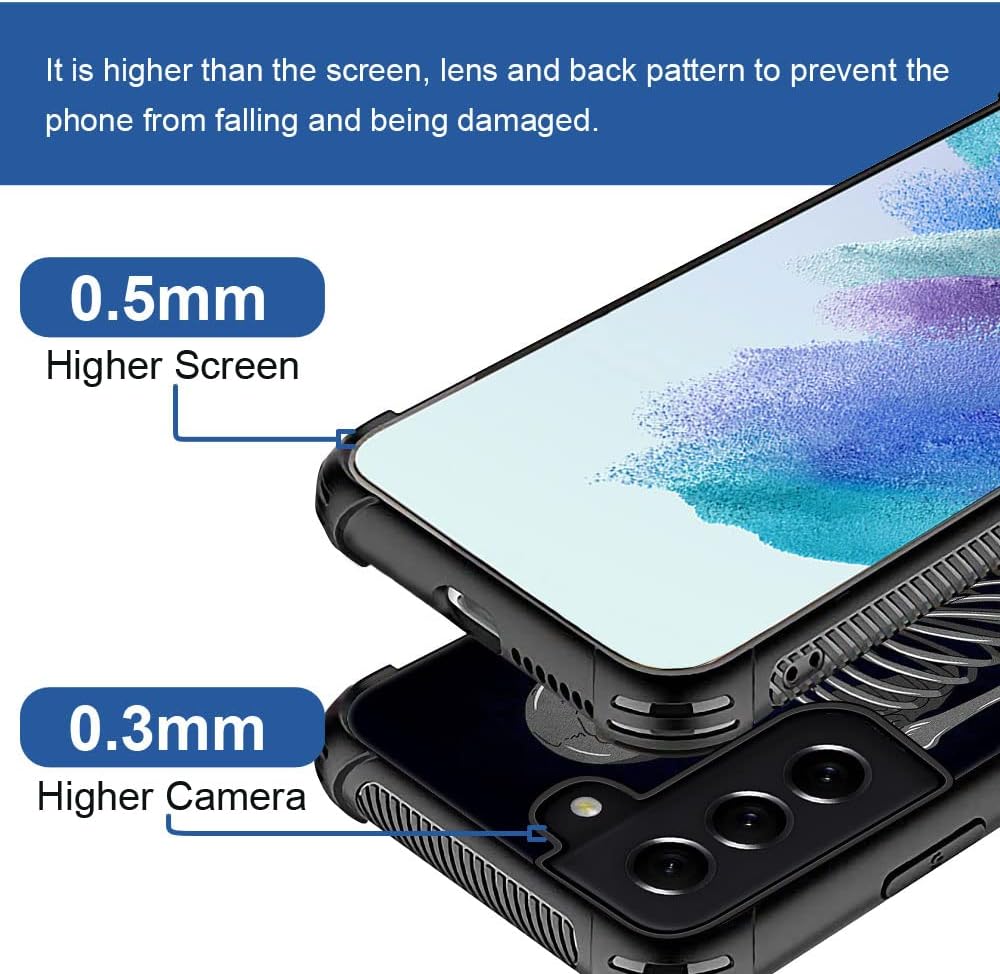 ZHEGAILIAN Funda compatible con Samsung Galaxy S21, diseño gráfico de esqueleto de corazón de freno, acrílico, a prueba de golpes, antiarañazos,