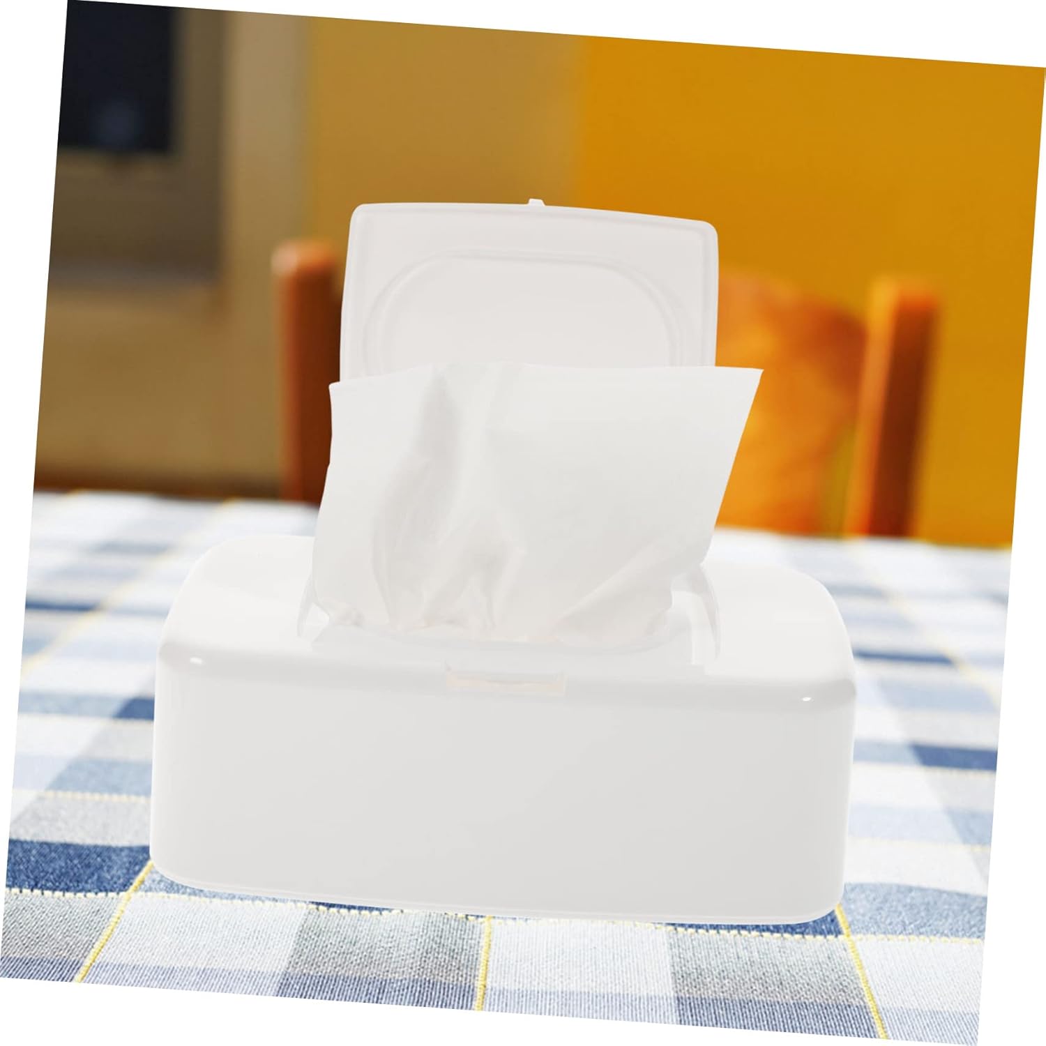 ibasenice Caja de almacenamiento de 2 recipientes con tapas, soporte de papel higiénico, dispensador de pañuelos húmedos, estuche de almacenamiento