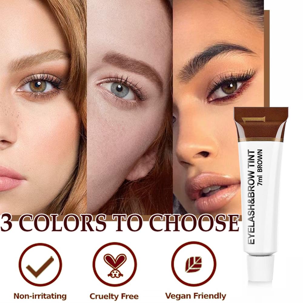 MXNSLWA Kit de pestañas y cejas 2 en 1, kit profesional de color para pestañas y cejas, duradero 6 semanas, teñido de cabello para uso doméstico en