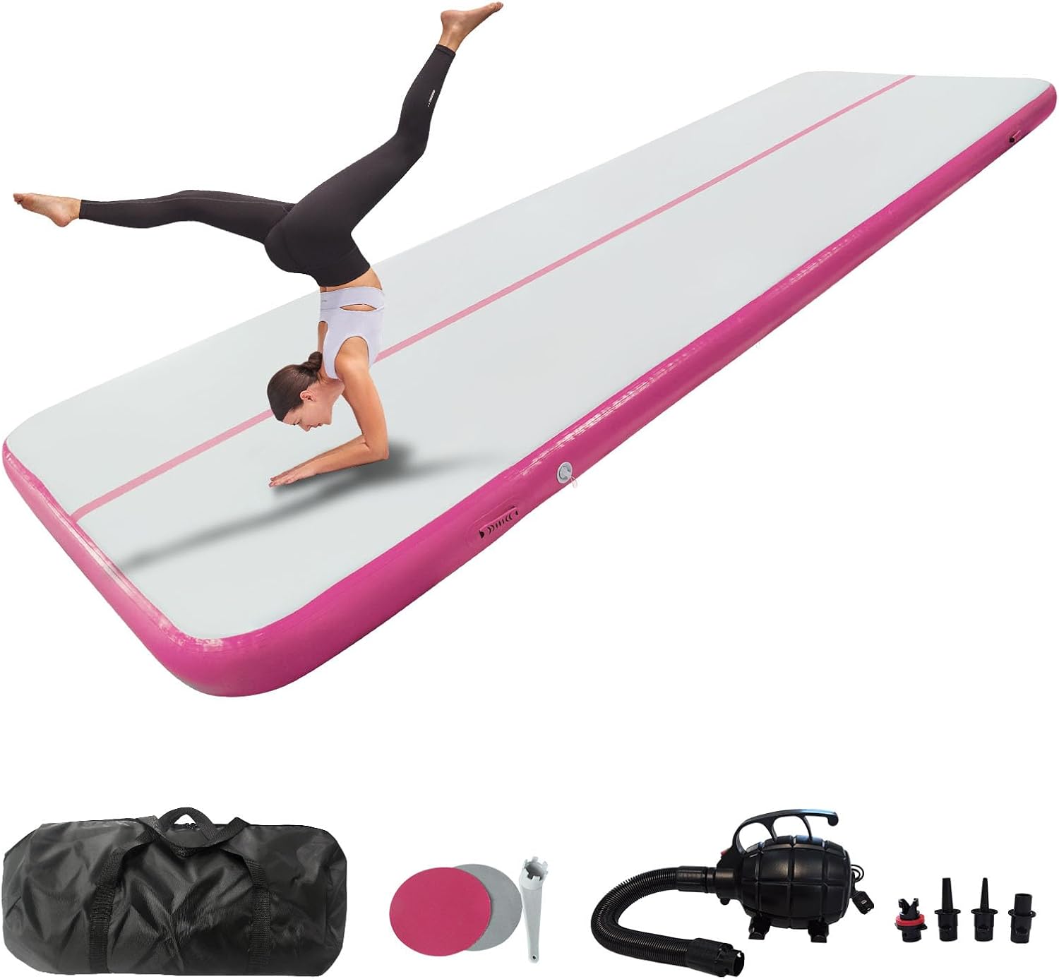 Colchoneta inflable de gimnasia de 10131620 pies, 48 pulgadas de grosor, con bomba de aire eléctrica para uso doméstico, entrenamiento de gimnasio,