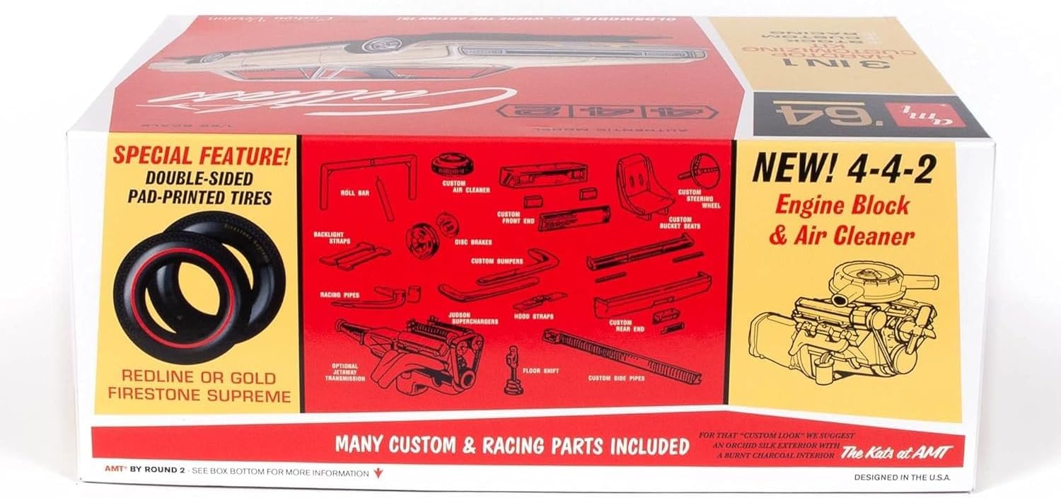 AMT 1964 Olds Cutlass 442 Hardtop 125 Kit de modelo, color de fábrica