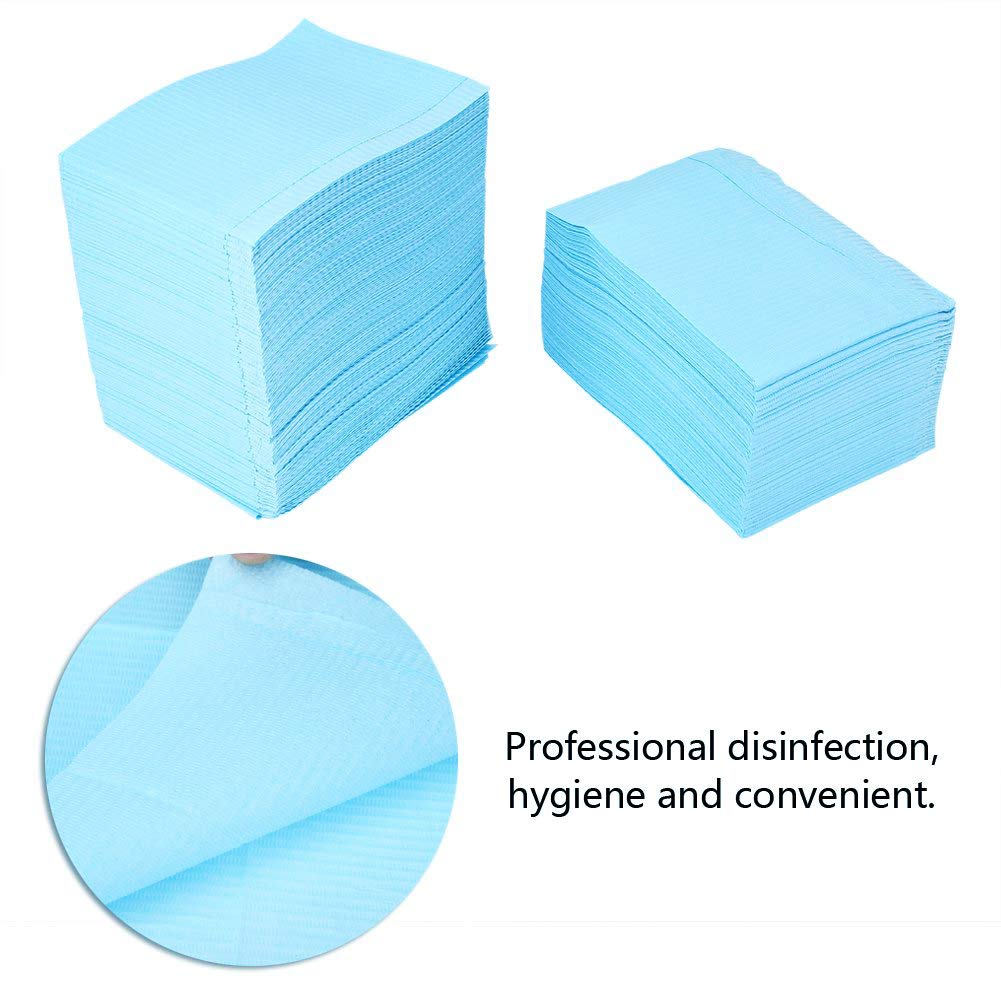 Babero desechable para dentistas, 125 piezas de papel de tatuaje para pacientes, baberos dentales Healifty de papel desechable oral, equipo de