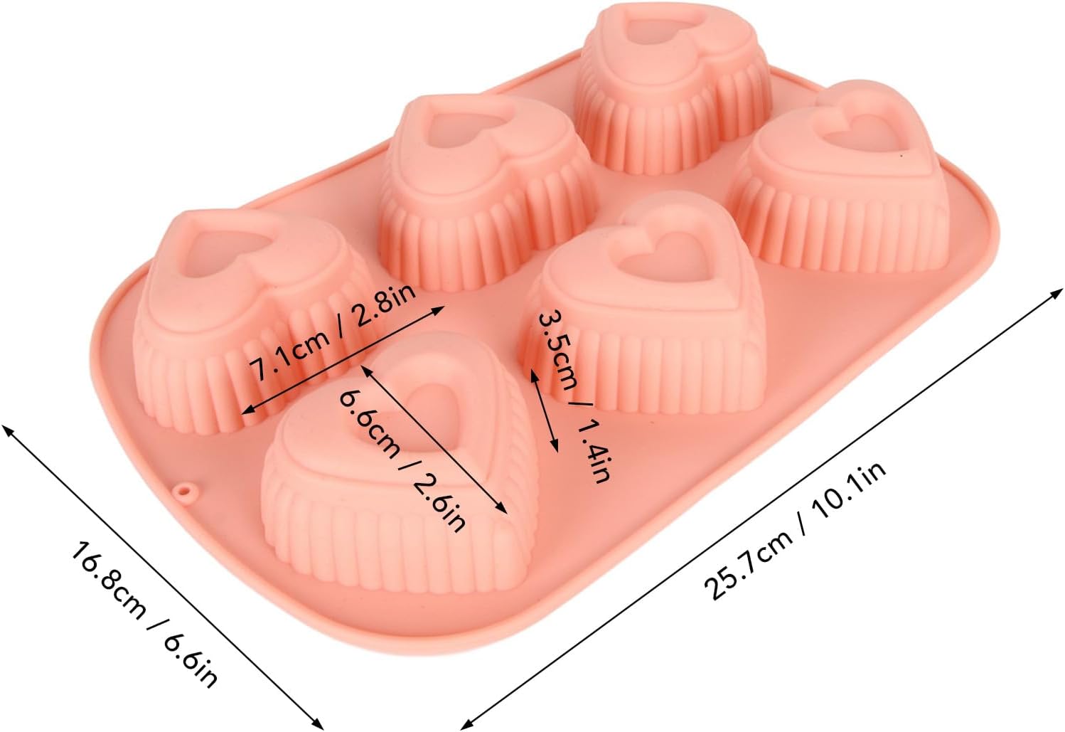 Molde es de silicona para reposteria en forma de corazón moldes de silicona con 6 agujeros en forma de corazón para pastel de chocolate, pudín hecho