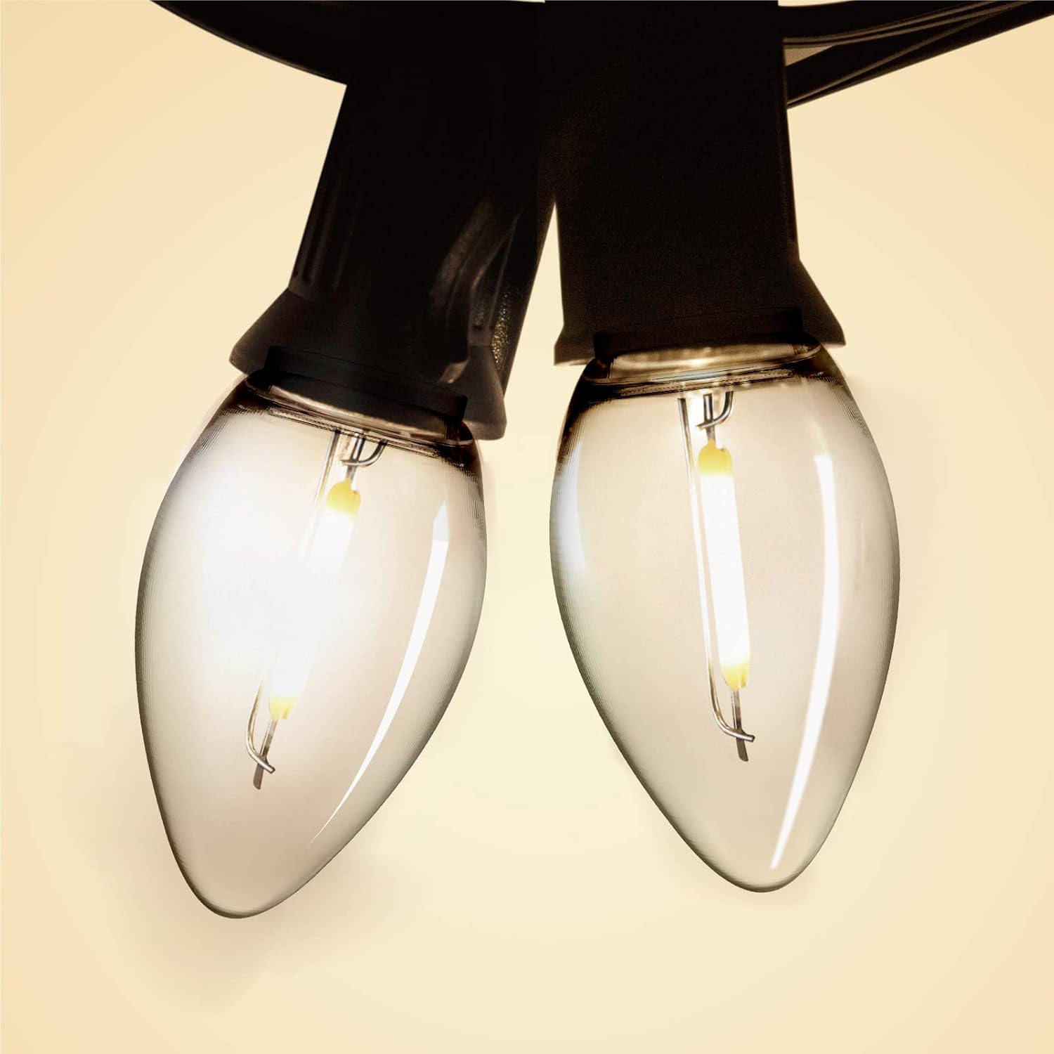 Meconard Bombillas LED C7, bombillas LED inastillables de repuesto para velas y candelabros de ventana, base de candelabro E12, equivalente a 0.6
