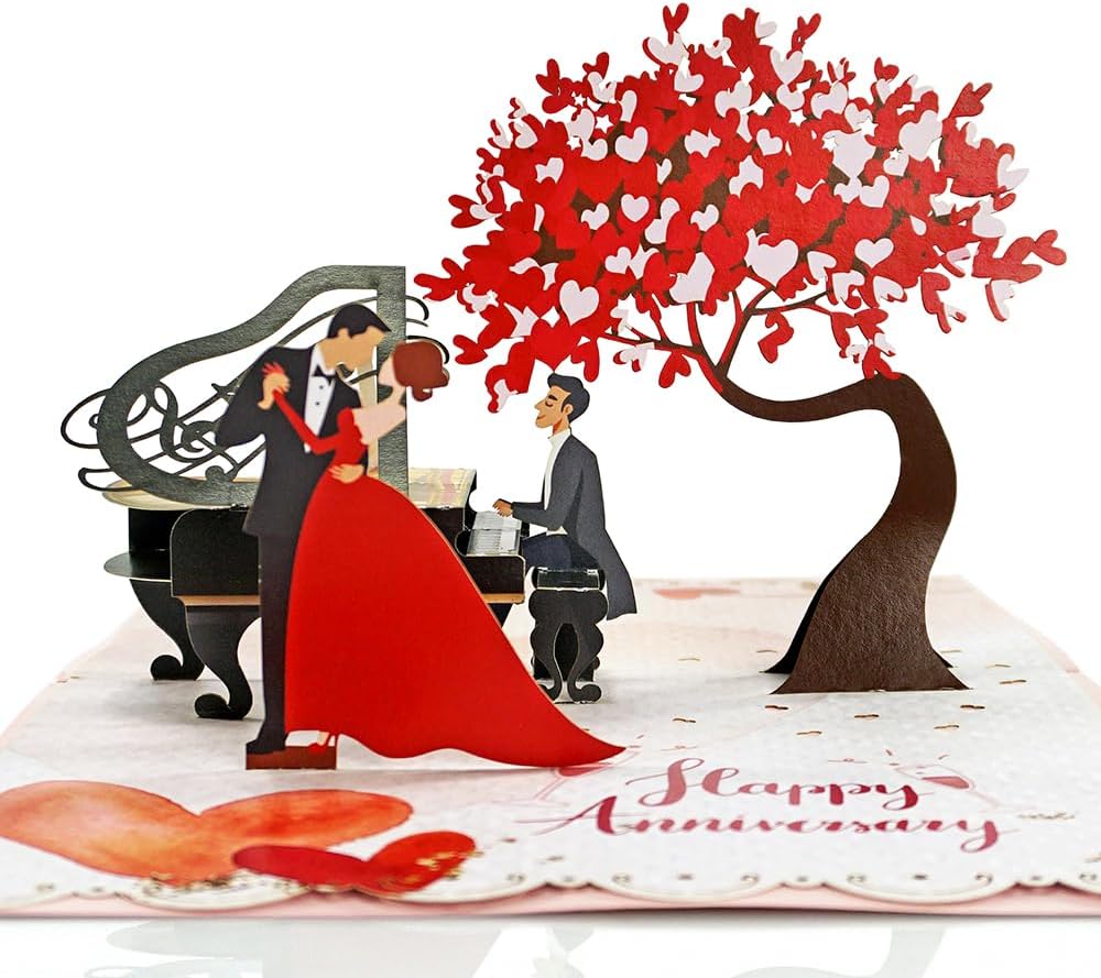 CUTPOPUP – Tarjeta de aniversario emergente, tarjeta de felicitación de boda 3D para jubilación (aniversario romántico)