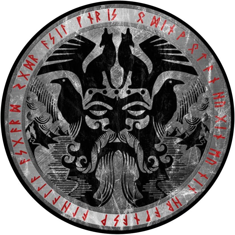 Odin con Fenrir Huginn y Muninn Norse Runes PopSockets Vintage PopGrip agarre intercambiable para teléfonos y tabletas