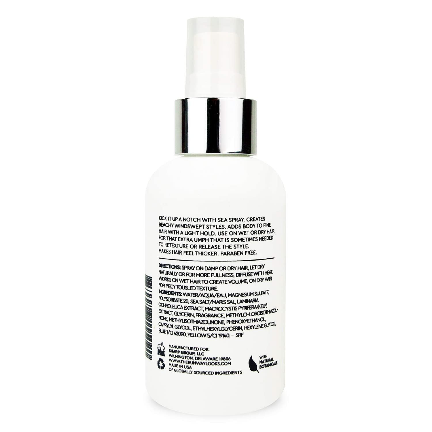 Spray de volumen y textura de sal marina, ondas playeras y cuerpo, con extracto de algas, proporciona grosor y volumen adicionales, para todo tipo