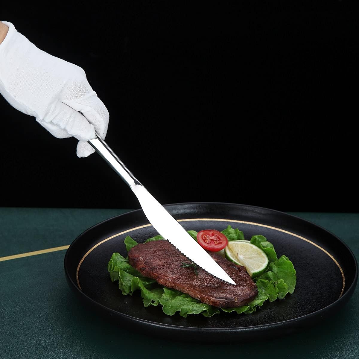 HOMQUEN Cuchillos para carne, juego de 8 cuchillos de carne de acero inoxidable de alta calidad, juegos de cuchillos de carne, cuchillos alemanes