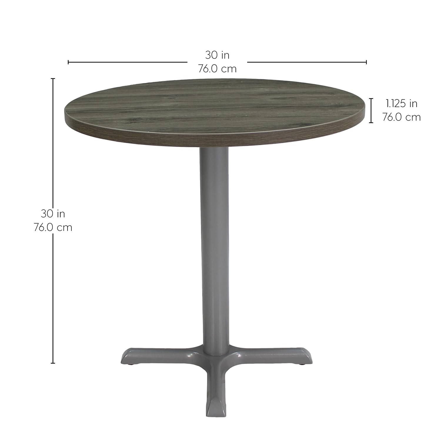 Factory Direct Partners Mesa redonda de 30 pulgadas para cafetería moderna mesa de comedor, café, cóctel para espacios pequeños elegante parte