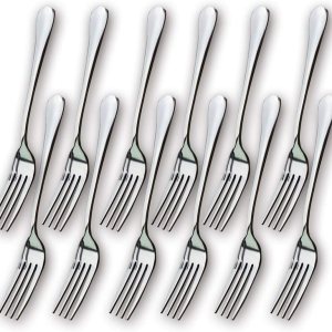Tenedor de cena de acero inoxidable de 7.3 pulgadas (12 piezas) Tenedor de cena de acero inoxidable de 7.3 pulgadas (12 piezas)