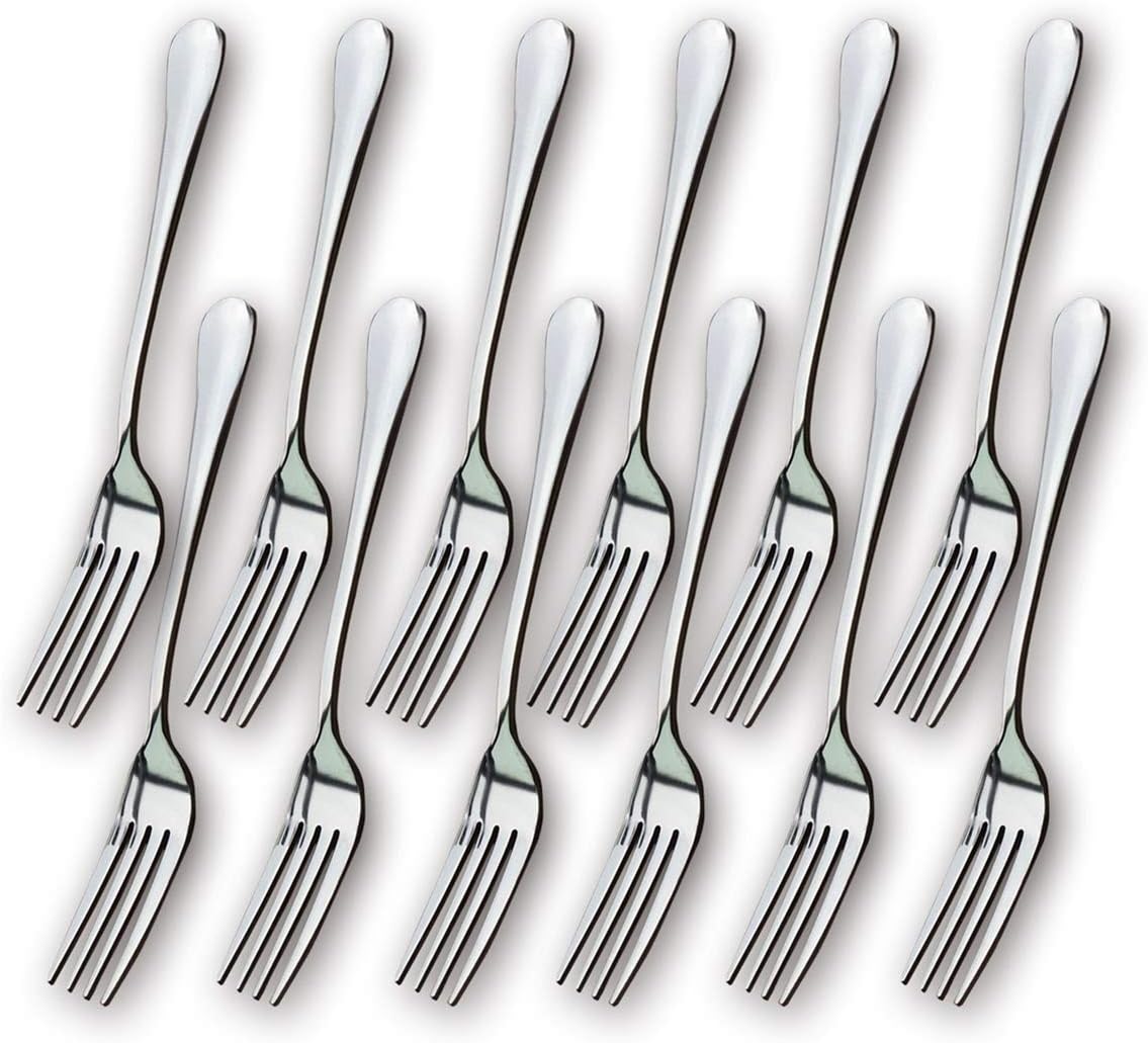 Tenedor de cena de acero inoxidable de 7.3 pulgadas (12 piezas)