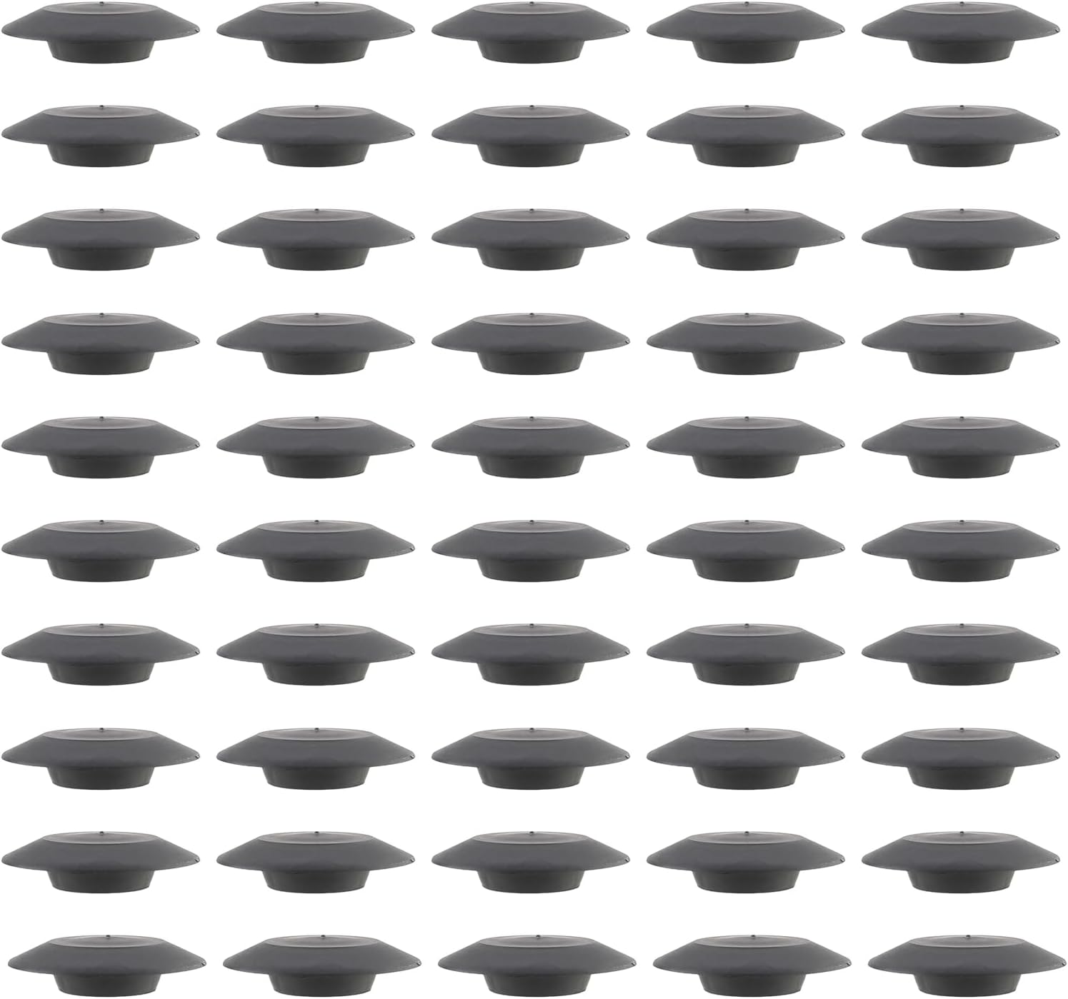 50 tapones de chapa empotrados de 12 0.5 pulgadas, cuerpo de plástico negro y tapón de agujero de chapa, tapones de botón con cabezales tipo