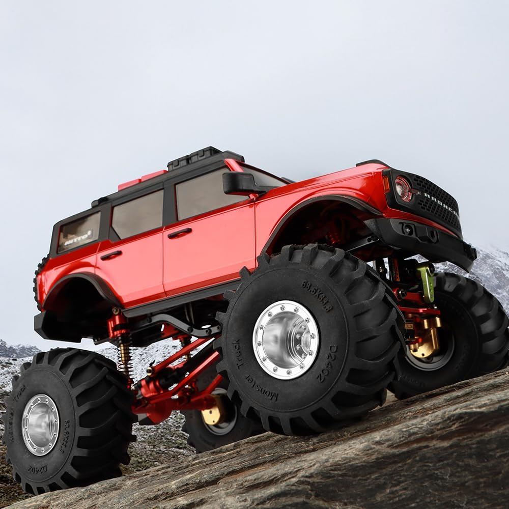 GLOBACT Neumáticos de aluminio Monster Truck RC de 2.677 x 1.299 in para 124 AXIAL SCX24 FMS FCX24 RC Crawler Accesorios de actualización de coche