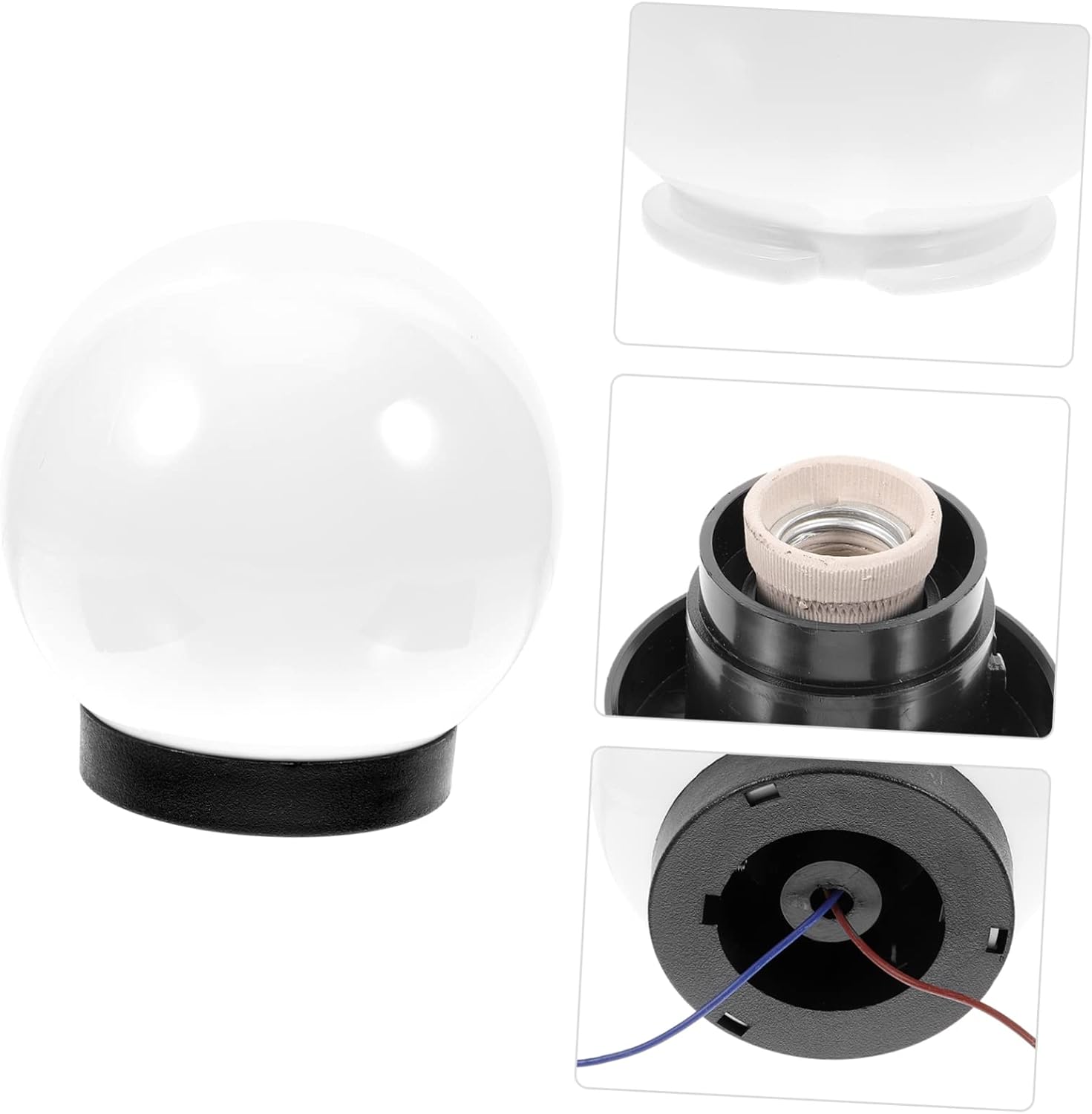 DOITOOL Pantalla redonda de globo 2 piezas bombillas bombillas de luz de piso pantalla de luz de repuesto de plástico poste de lámpara de repuesto