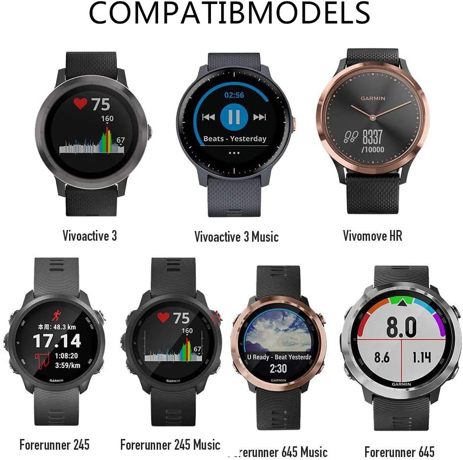 ISABAKE Vivoactive – Correa compatible con 3 bandas de 0.78 pulgadas, silicona suave, Vivoactive, 3 pulseras de repuesto para Venu SqGalaxy Active