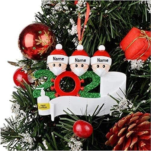 XYZ Juego de 3 adornos de Navidad personalizados para celebraciones de cuarentena, adornos colgantes decorativos personalizados para decoración del