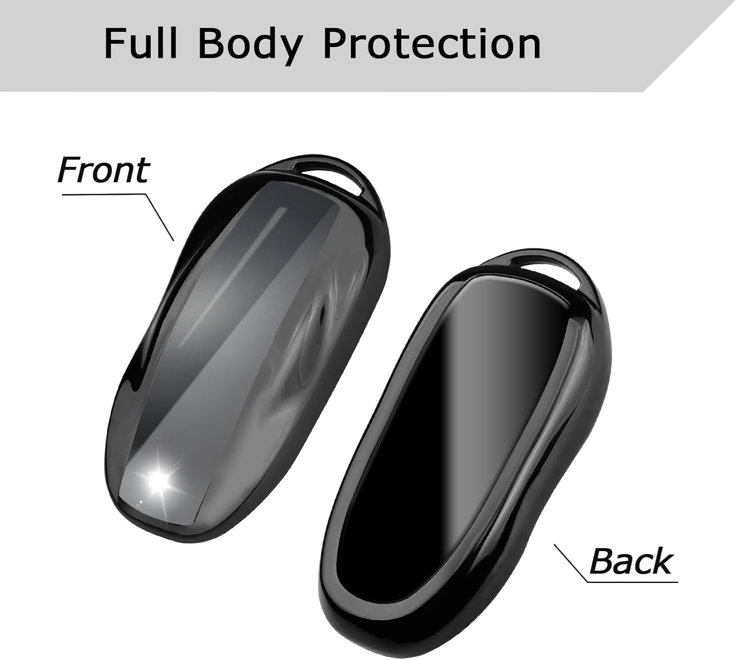 QBUC Funda para llavero Tesla con llavero de TPU suave compatible con Tesla Model S (negro)