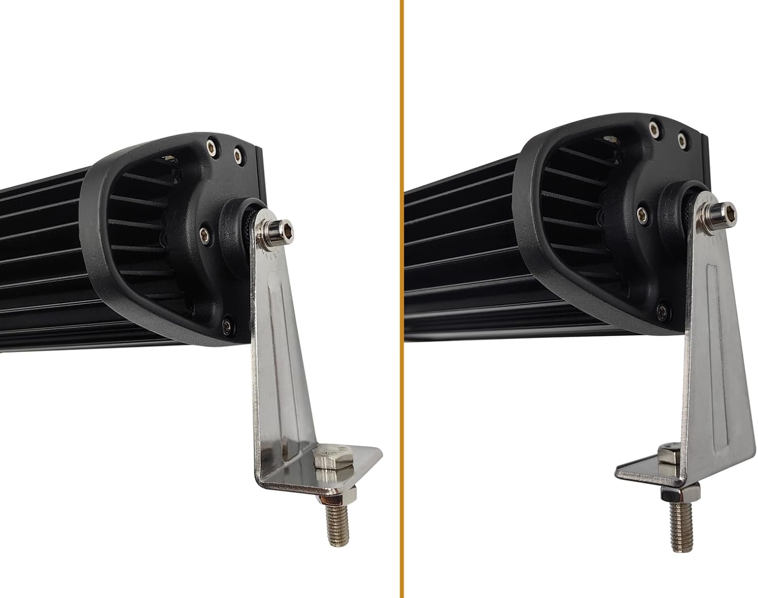Kit de soportes de montaje lateral para barra de luz LED, montaje lateral universal de acero inoxidable para barra de luz LED recta o curva de doble