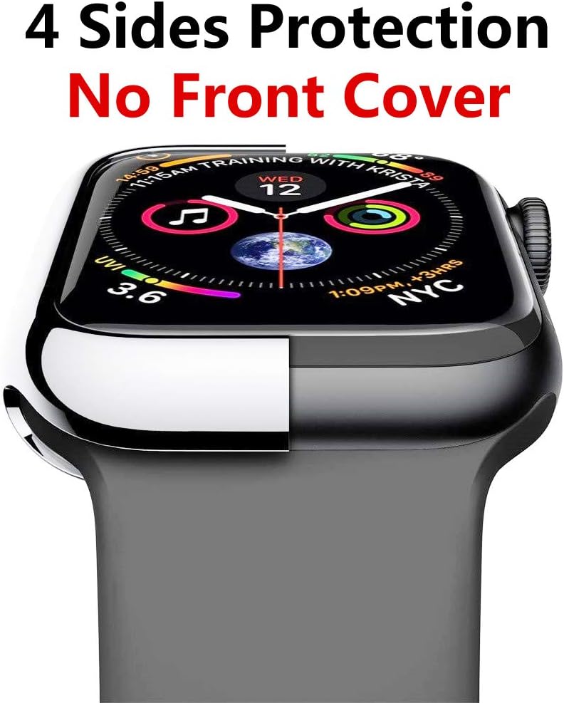 HANKN Funda para Apple Watch Series 9 8 7 1.614 in  Series 4 5 6 SE 1.575 in, TPU suave chapado a prueba de golpes Iwatch Shell Cover Bumper sin