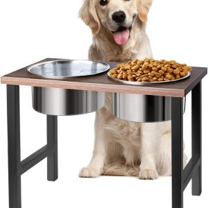Cuenco elevado para perros, cuenco elevado para perros, soporte de hierro para perros y 2 cuencos de acero inoxidable para perros, cuenco de acero Cuenco elevado para perros, cuenco elevado para perros, soporte de hierro para perros y 2 cuencos de acero inoxidable para perros, cuenco de acero