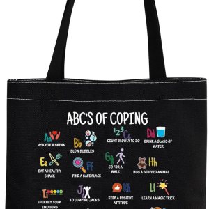 Bolsa de mano con alfabeto de afrontamiento, regalo de salud mental, bolsa de mano para el consejero psicólogo Bolsa de mano con alfabeto de afrontamiento, regalo de salud mental, bolsa de mano para el consejero psicólogo
