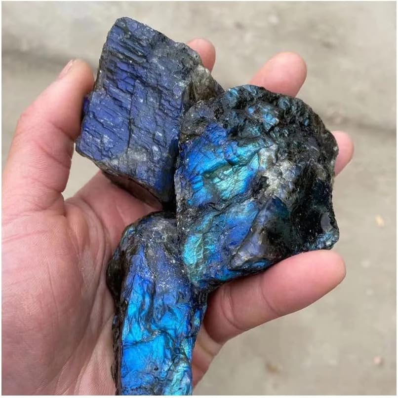 Piedra natural de labradorita bule, piedra de cristal curativo para decoración del hogar, piedra lunar, cuarzo mineral, regalos de cristales reales