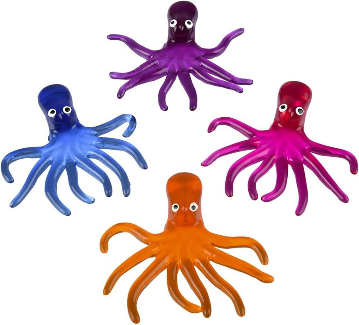 Juguete ultra pegajoso de 2 pulpos, juguete novedoso súper pegajoso, manos pegajosas (colores aleatorios)