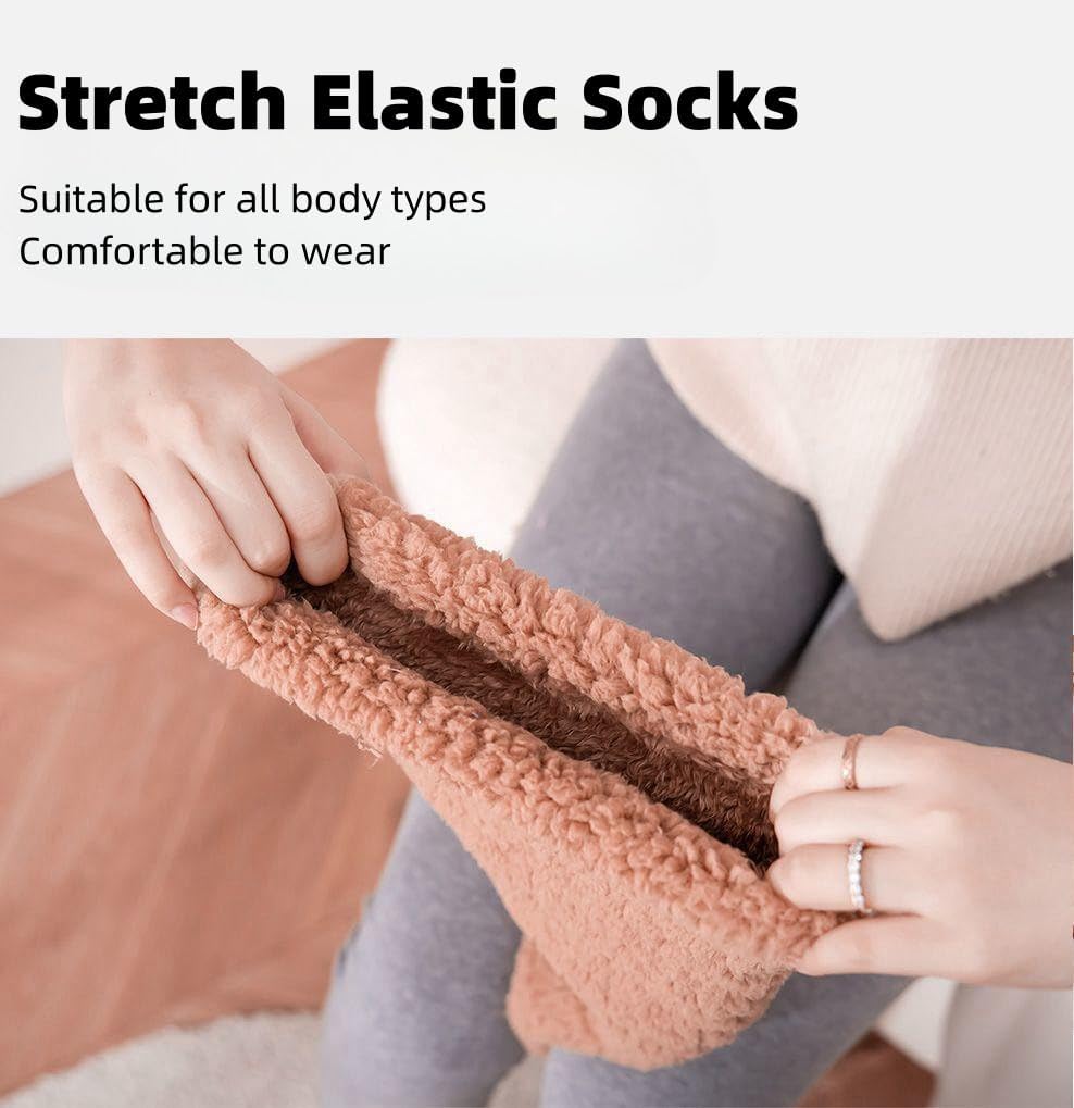 Snuggs – Calcetines acogedores, pantuflas Snugglepaws, calentadores de piernas hasta la rodilla, suaves y cálidos calcetines altos hasta el muslo