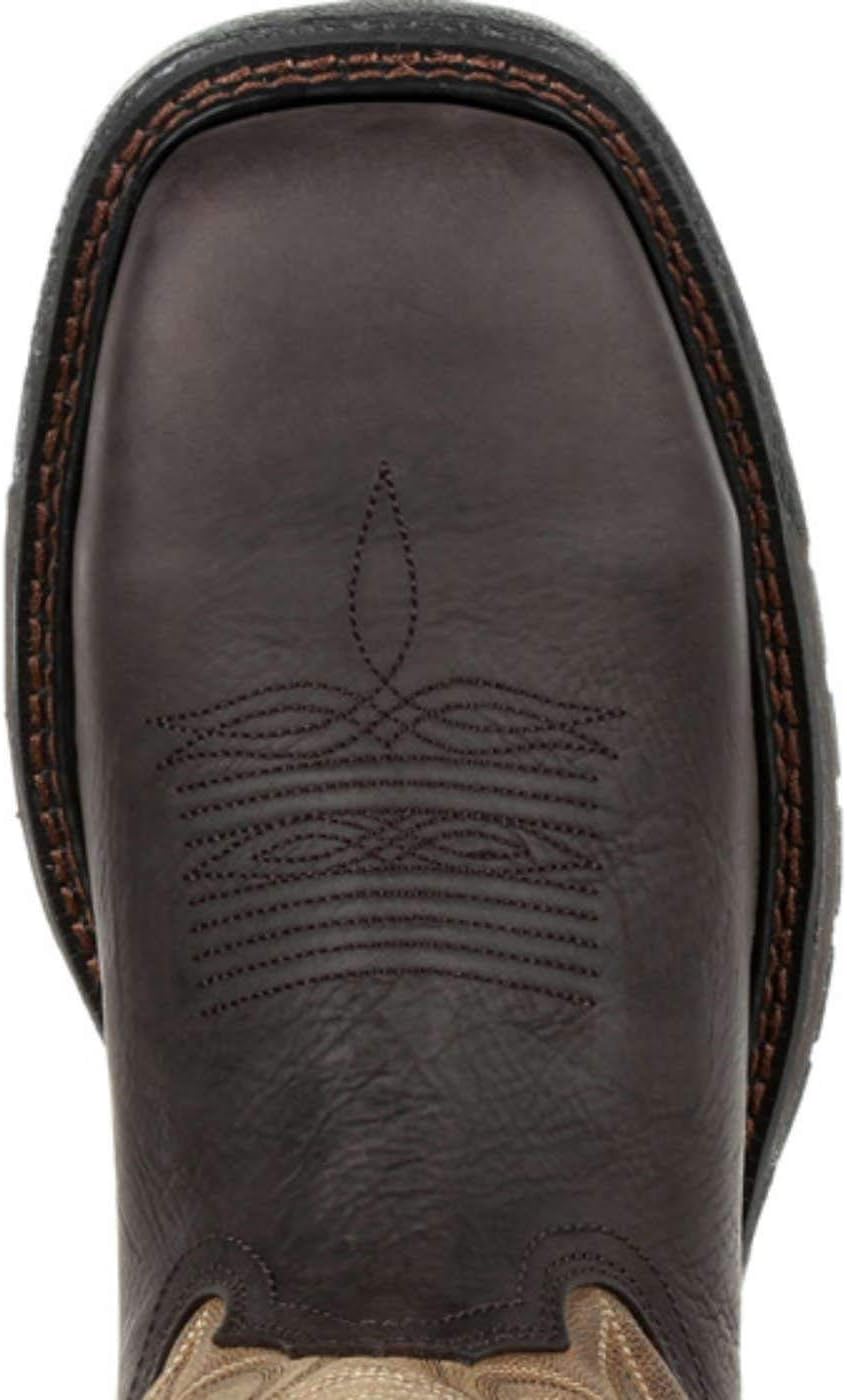 Rocky Original Ride FLX – Botas Western con punta de acero, color marrón oscuro y bronceado, 10 de ancho de EE. UU, marrón oscuro y bronceado